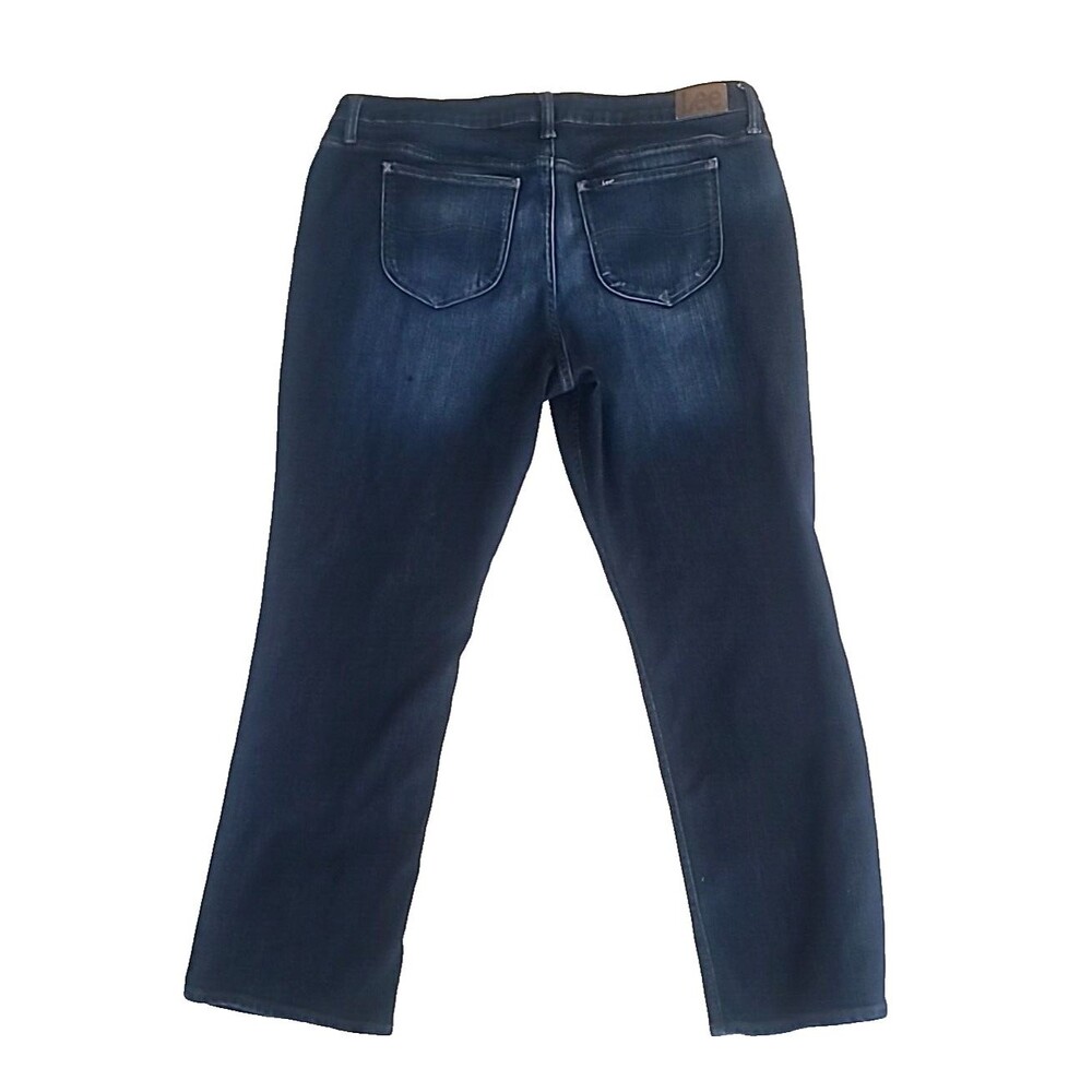 Lee Regular Fit Straight Leg Women's Jeans Size 20M Blue Stretch Dark Wash - Picture 14 of 14